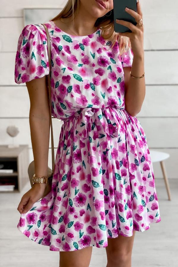 Round Neck Print Dress