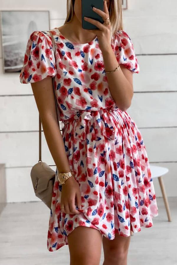 Round Neck Print Dress