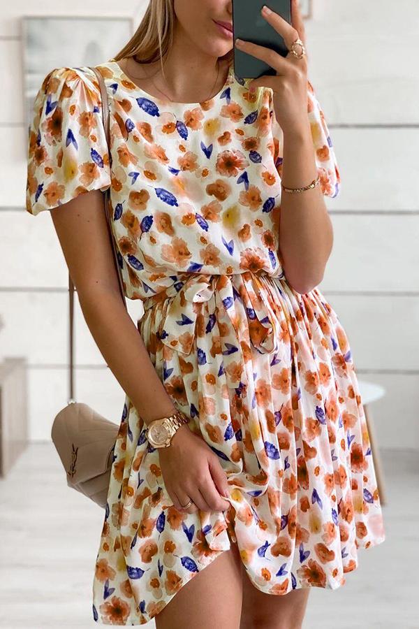 Round Neck Print Dress