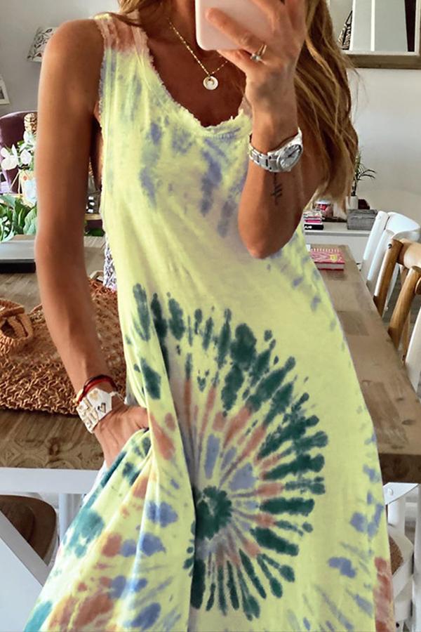 Printed Loose Casual Vest Dress