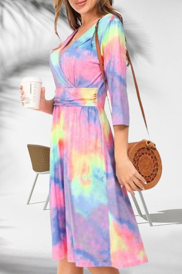 Temperament Pretty Rainbow Dress