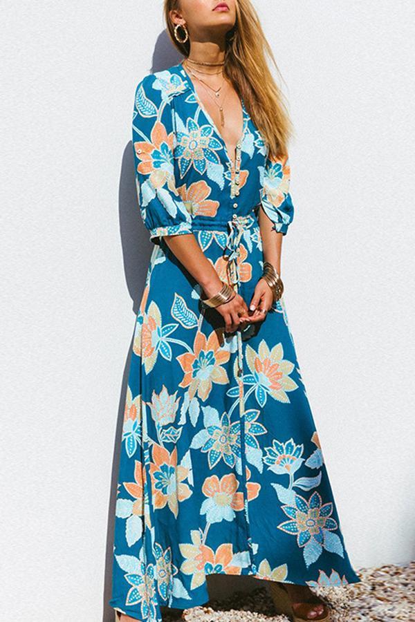 Bohemia Beach Floral Print Dress