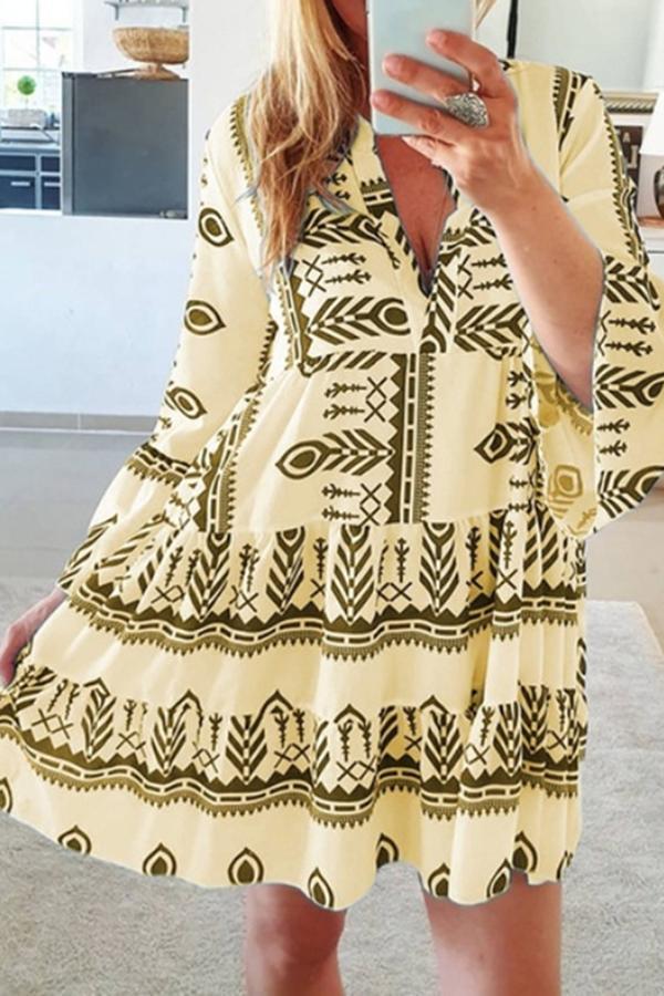 Smart Geometric Print Dress