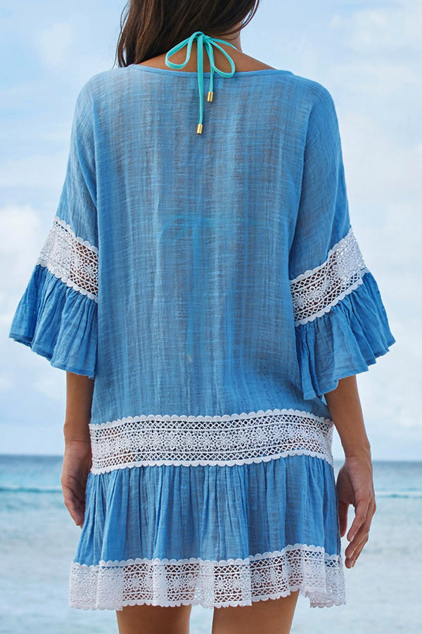 Rocojoy Fresh See Through Lace Beach Sun Protection Smock