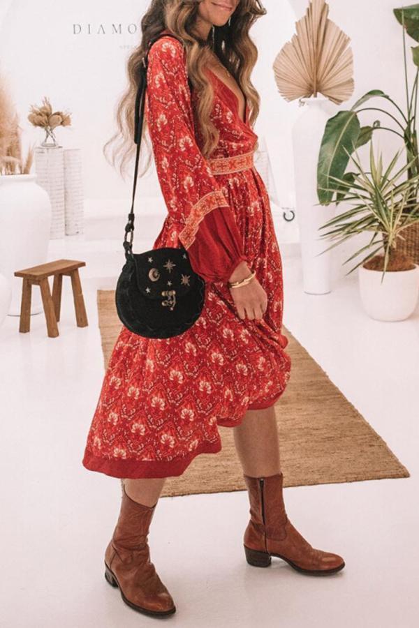 Bohemian Seaside Holiday Print Dress