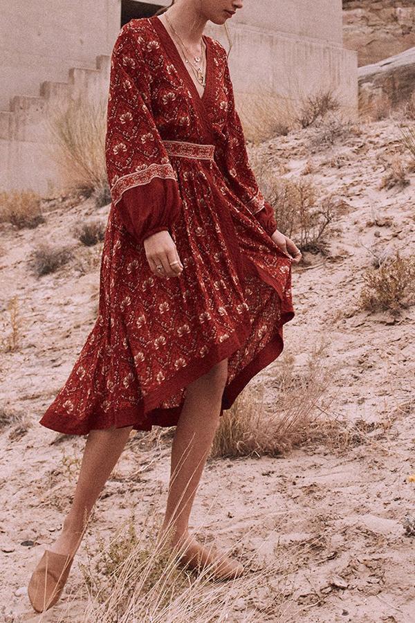 Bohemian Seaside Holiday Print Dress