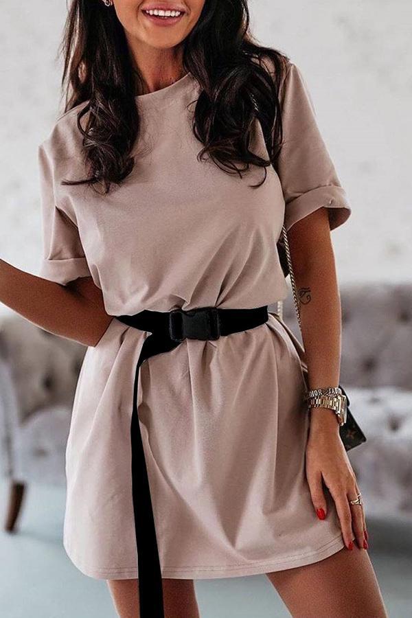 Loose Belt Sports Fashion Casual T-shirt Dress