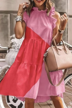 Casual Loose Color Matching Dress