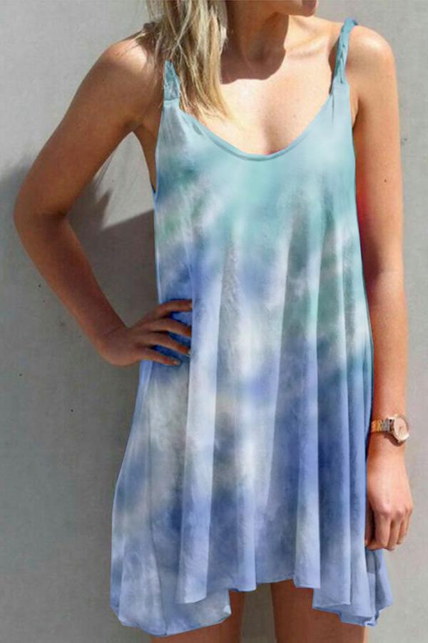 Gradient Print Strap Dress