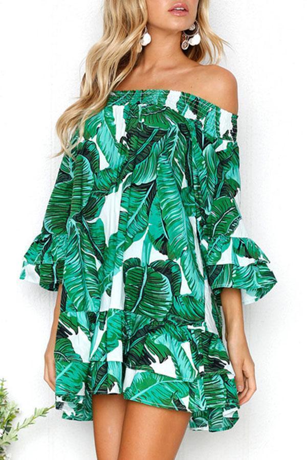 Off The Shoulder Ruffled Beach Dress