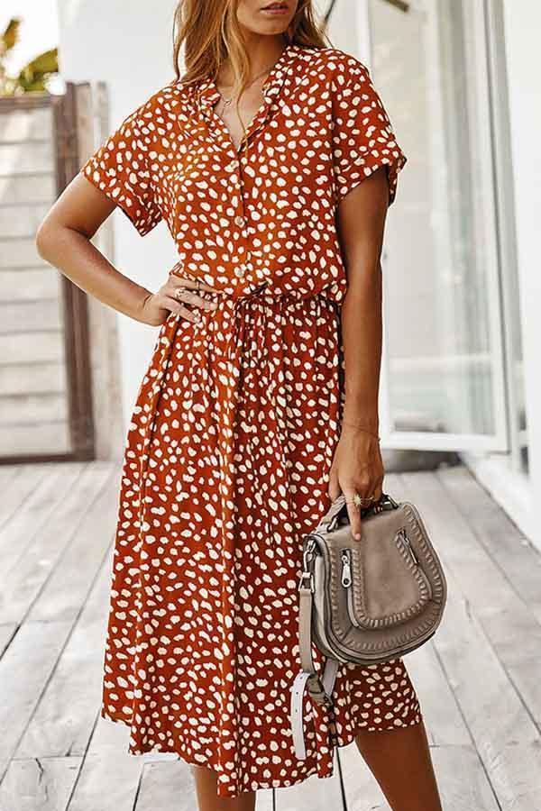 Polka Dot Short Sleeve Dress