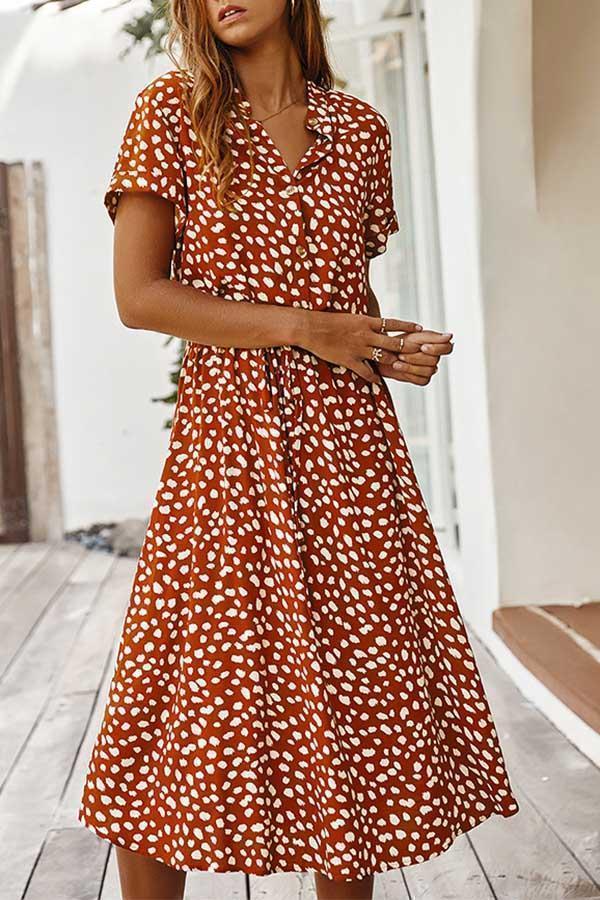 Polka Dot Short Sleeve Dress