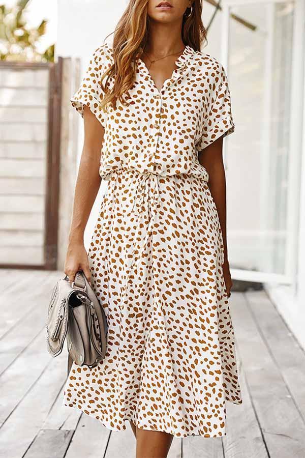 Polka Dot Short Sleeve Dress