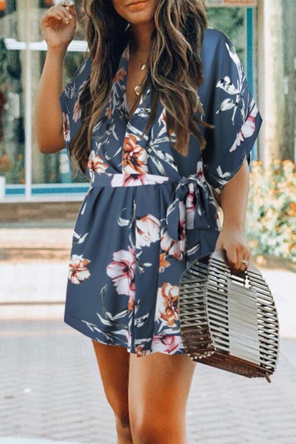 Floral Leaf Print Dress