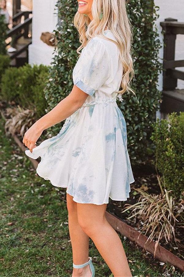 Printed Tie-dye Casual Loose Dress