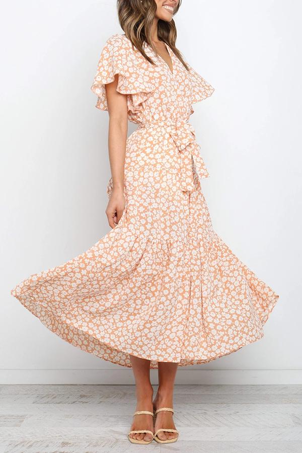 Temperament Floral Maxi Dress