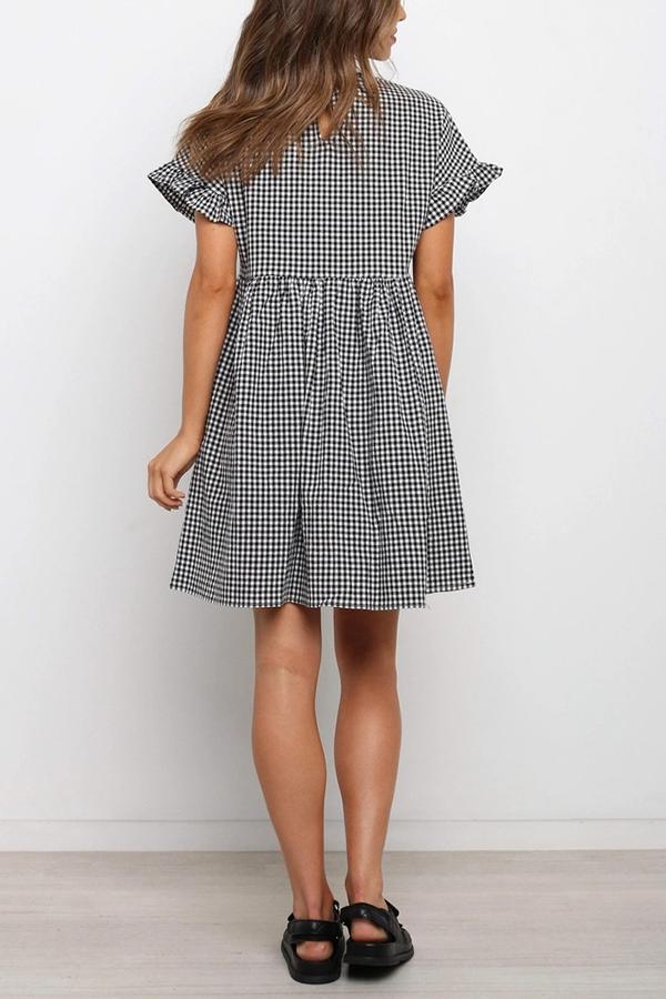 Small Plaid Mini Princess Dress