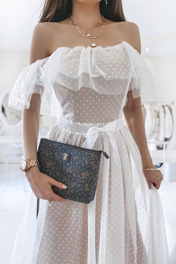 Mesh Polka Dot Wedding Dress