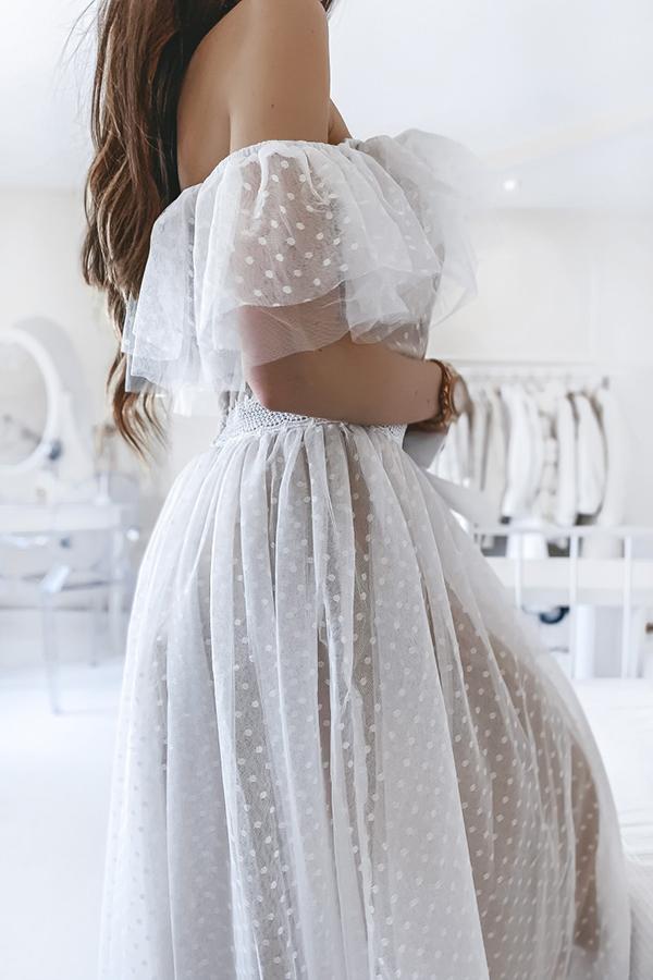 Mesh Polka Dot Wedding Dress