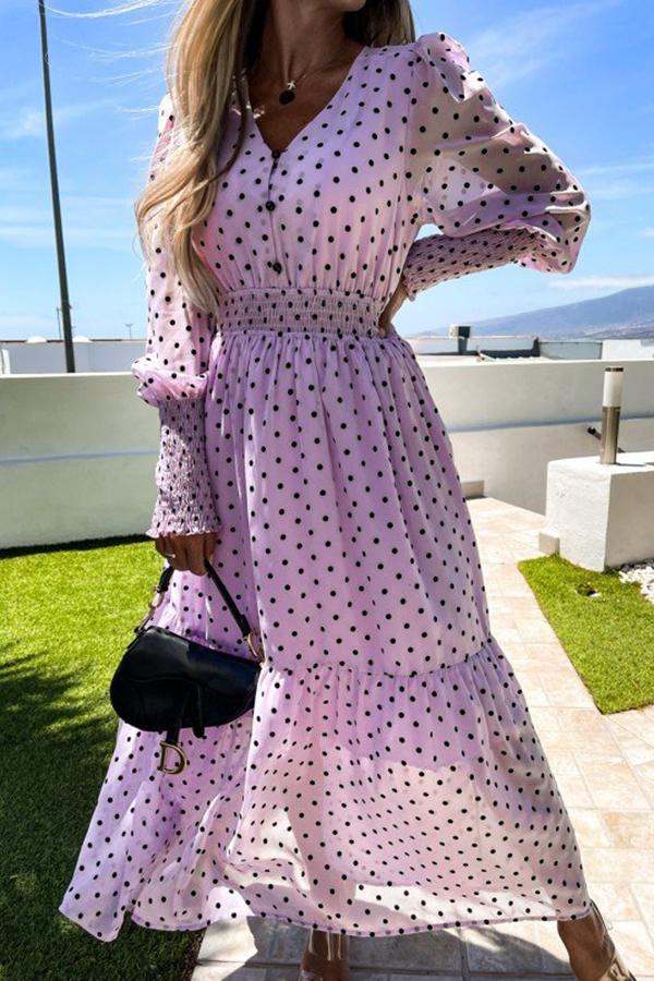 Polka Dot Chiffon Dress