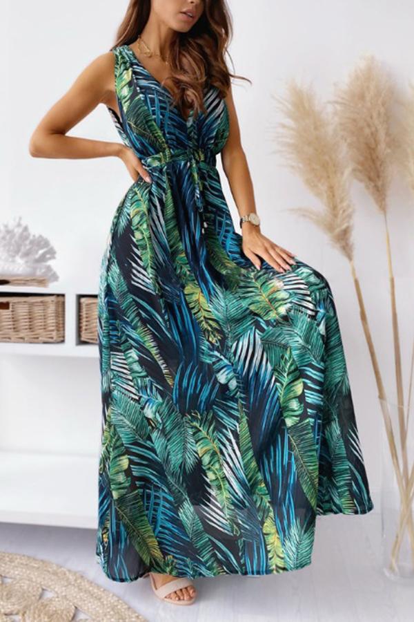 Printed Strappy Beach Dress