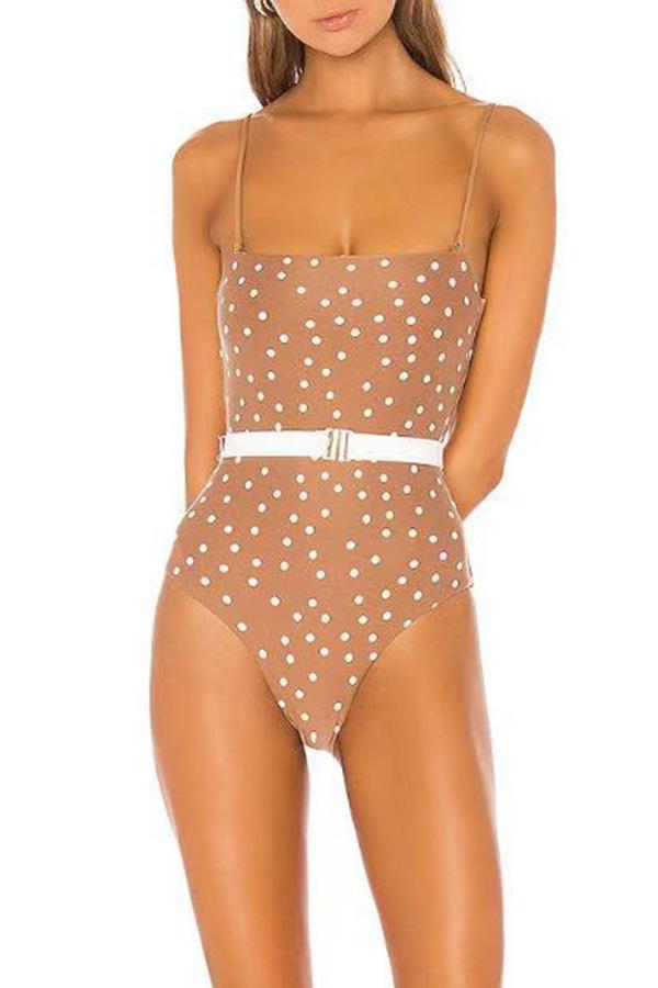 Ladies Polka Dot Two-tone Sweet Swimsuit