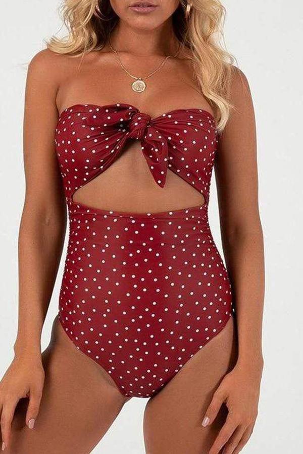 Retro Style Cropped Knotted Bikini