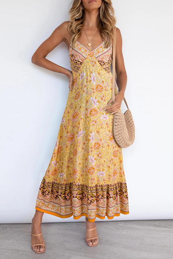 Bohemian Sling Floral Daily Maxi Dress