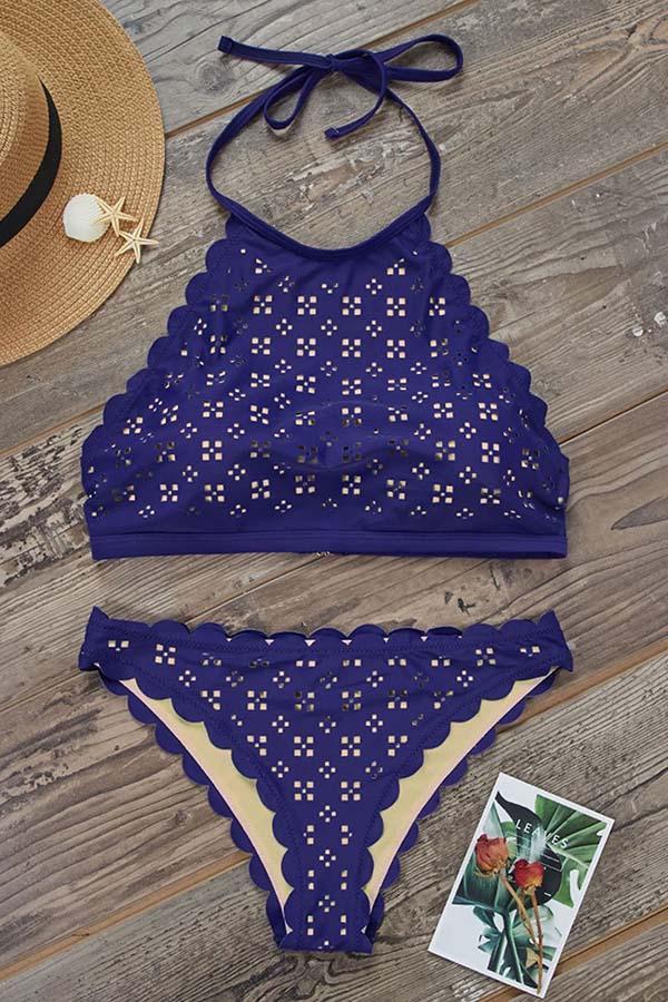 Graphic Print Halter Neck Swimsuit