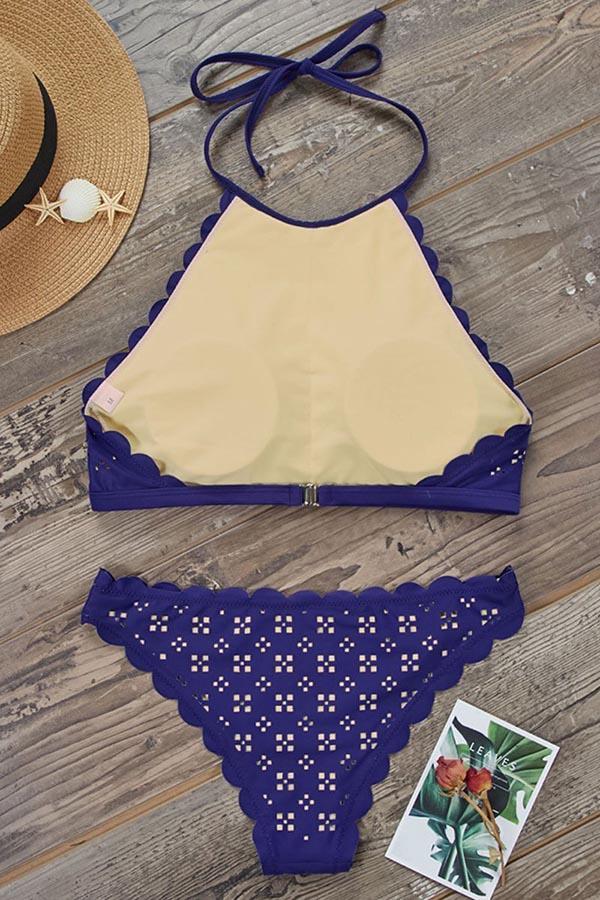 Graphic Print Halter Neck Swimsuit