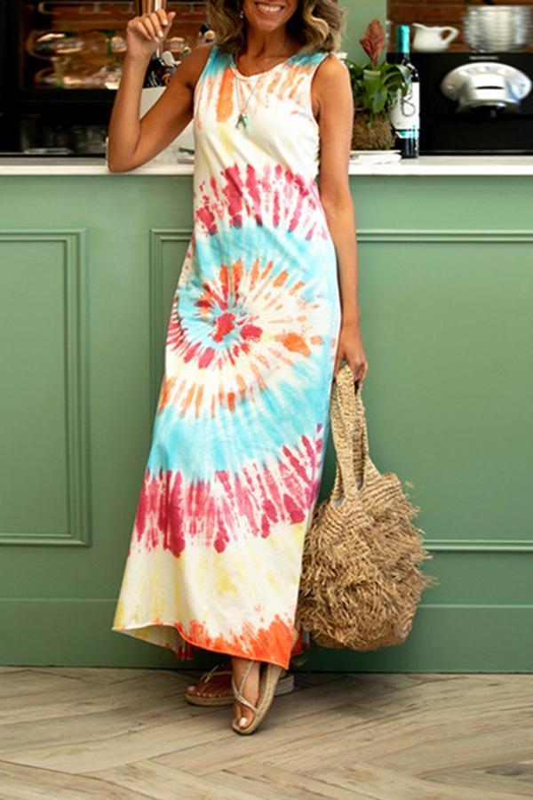 Artistic Tie Dye Sling Dress