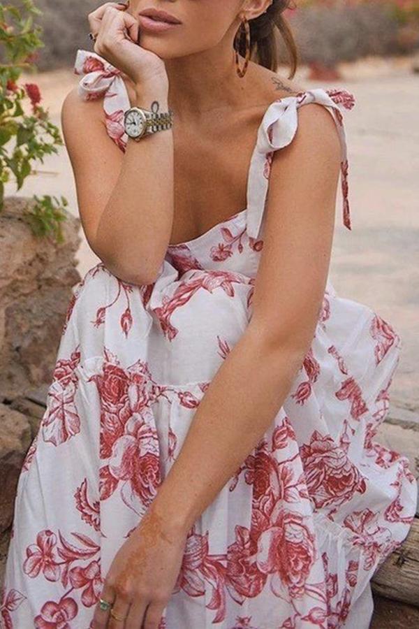 Fashion Sexy Sleeveless Printing Maxi Dress