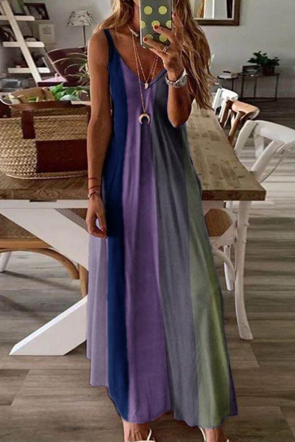 Glamorous Colorful Contrast Sling Dress