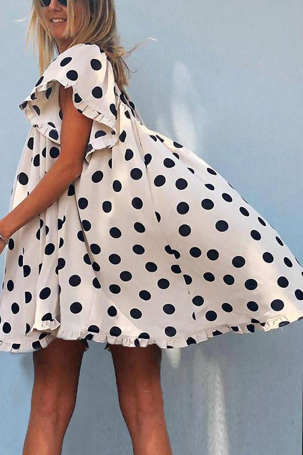 Smart Polka Dot Fluffy Princess Dress