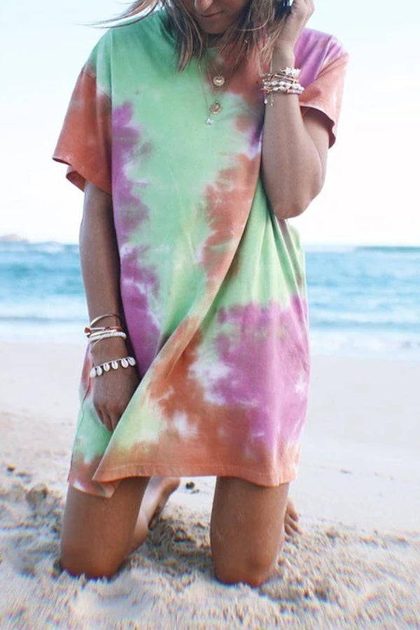 Stylish Tie Dye Baggy Dress