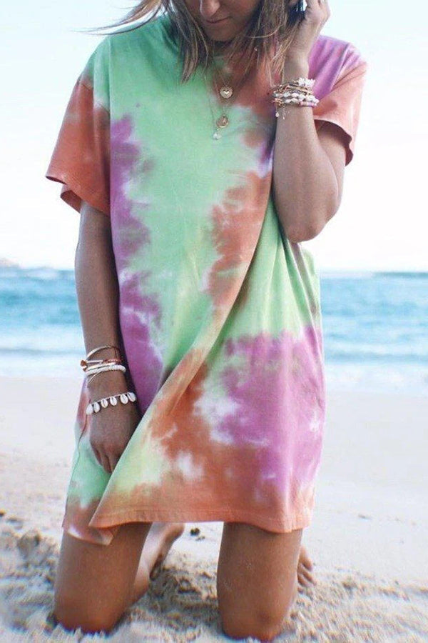 Stylish Tie Dye Baggy Dress